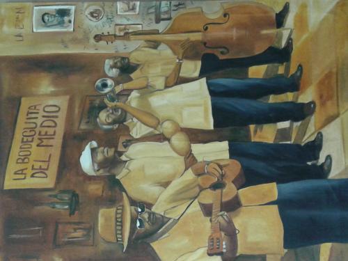 Vendo obra de pintor cubano cuadro de lienzo  - Imagen 1